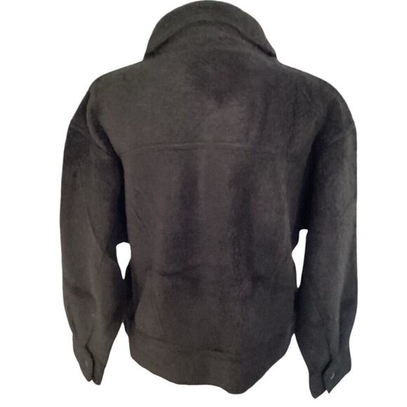 Peruvian connection Black alpaca cotton collared blazer sweater Shacket medium - Picture 3 of 10